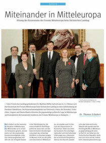 Titelbild der Broschüre Miteinander in Mitteleuropa - Sitzung des Kuratoriums des Forums Mitteleuropa (2016)