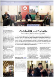 Titelbild der Broschüre Konferenz in Breslau - Plädoyer für Verantwortung in Freiheit (2014)